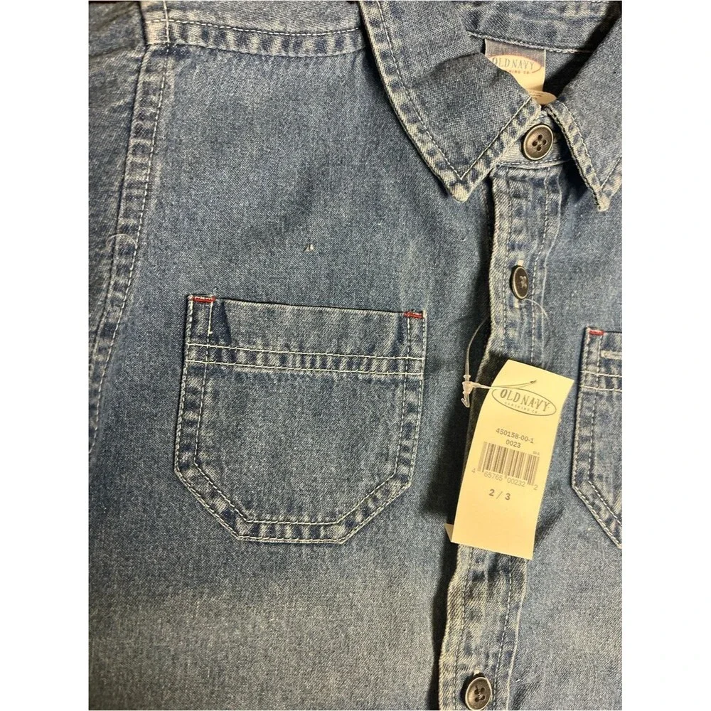 VTG Boys denim shirt Sz 2/3 NWT